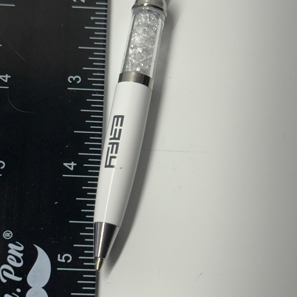 EFFY White Pen Keychain Sparkle Pen Bling Pen with Clip Charm - Picture 2 of 5